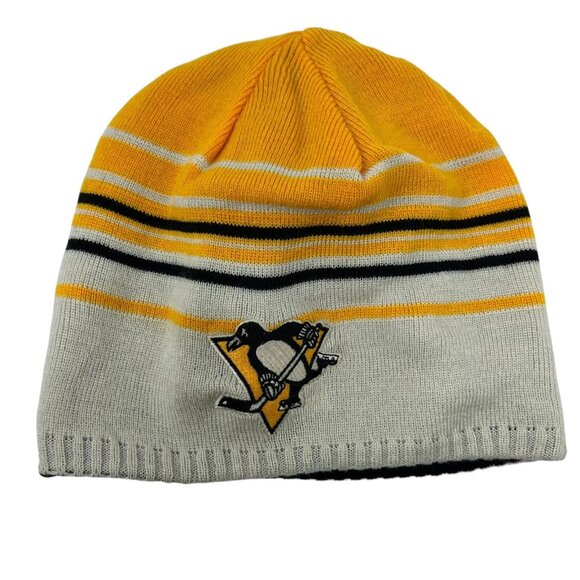 Pittsburgh Penguins CCM Knit Beanie Hat Cap Reversible Hockey NHL Logo Lemieux - Picture 1 of 4
